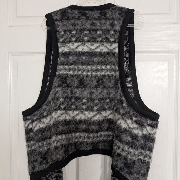 Karen Kane Nordic Reversible Vest Womens Size 2X Black Wool Mohair Made in USA - Picture 7 of 10